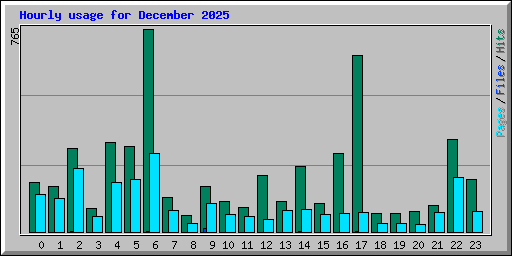 Hourly usage for December 2025